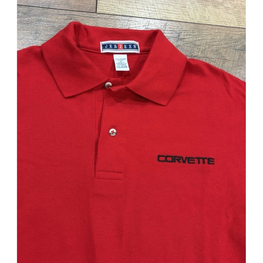 Vintage Corvette Embroidered Polo Shirt Red Medium Racing, Cars, Motorsports